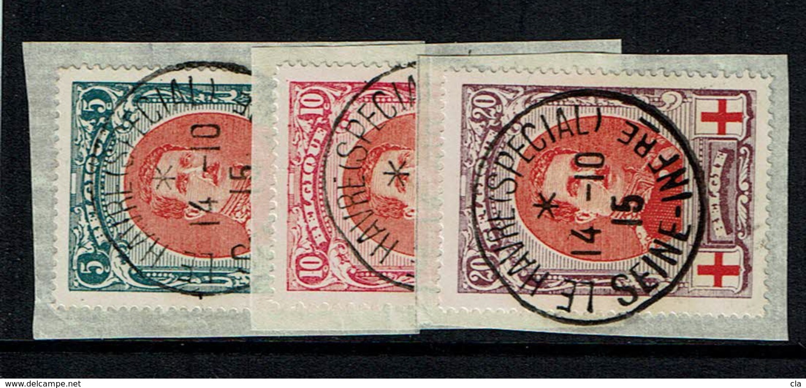 132/34  Obl Frgt Le Havre Spécial - 1914-1915 Rotes Kreuz