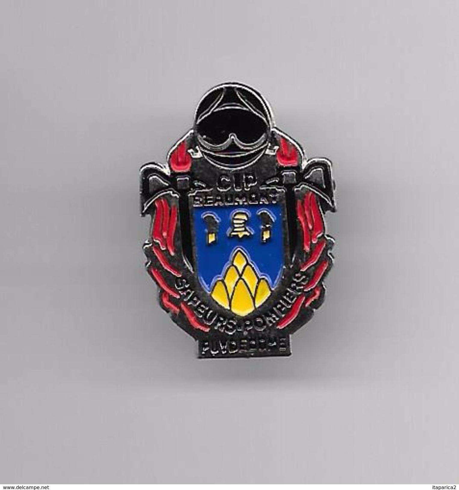 PINS SAPEURS POMPIERS CIP BEAUMONT PUY DE DOME 63  BLASON / Base Argentée / 33NAT - Pompiers