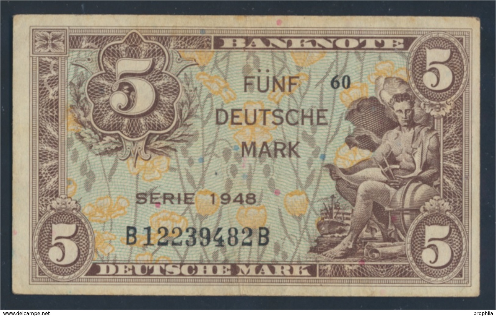 BRD Rosenbg: 236a, Kenn-Bst: B, Serie: B Gebraucht (III) 1948 5 Deutsche Mark (8981320 - 5 Deutsche Mark