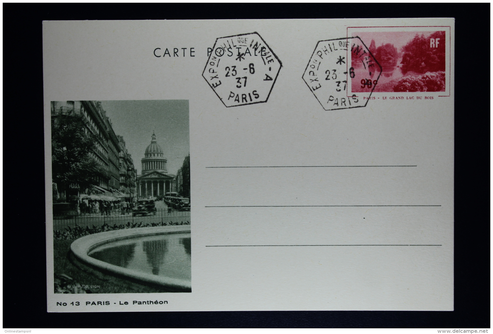 France:  Carte Postale 1937  Paris G1a - G1 E  ((G1S) - Cartoline Postali E Su Commissione Privata TSC (ante 1995)