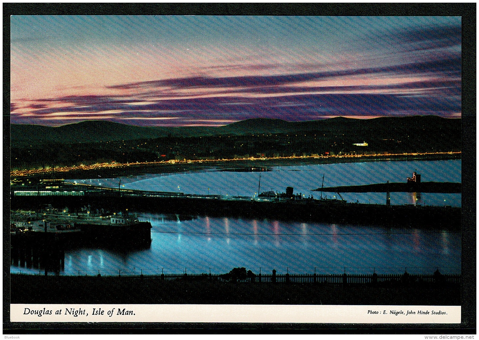 RB 1179 - 4 X Isle Of Man Postcards - Sunset At Peel - Douglas At Night - Douglas &amp; Tram - Isle Of Man