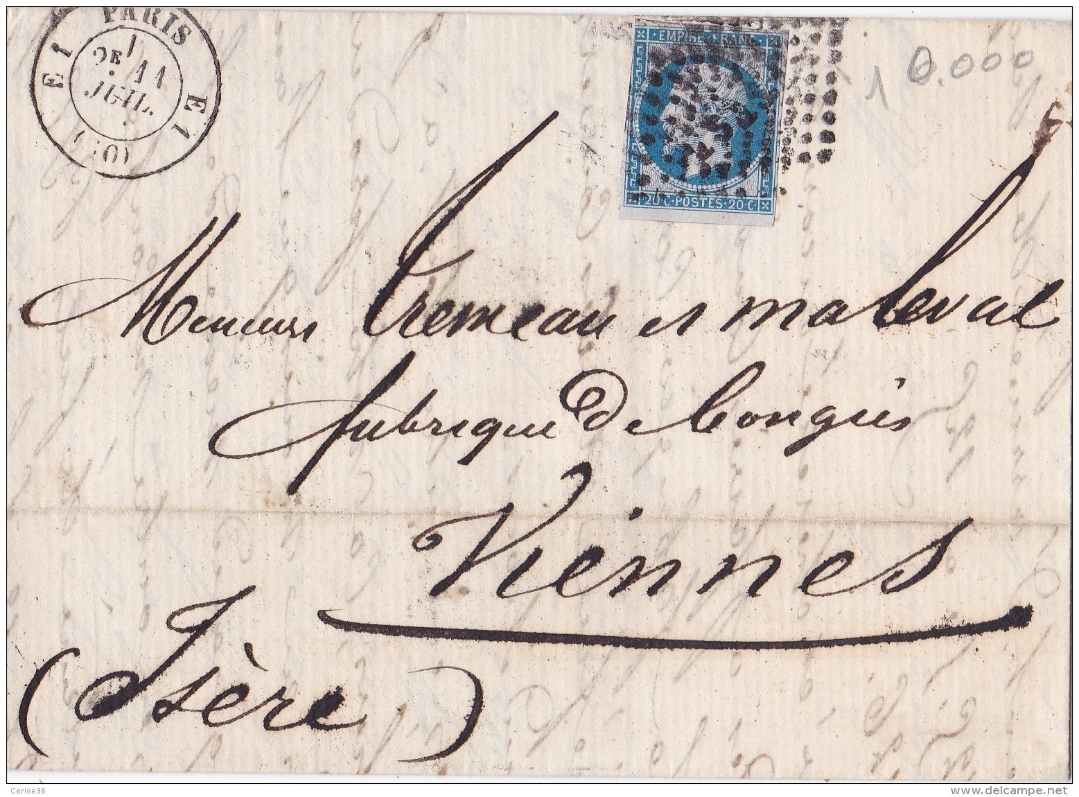 Lettre Circulée En 1861 - 1853-1860 Napoleon III