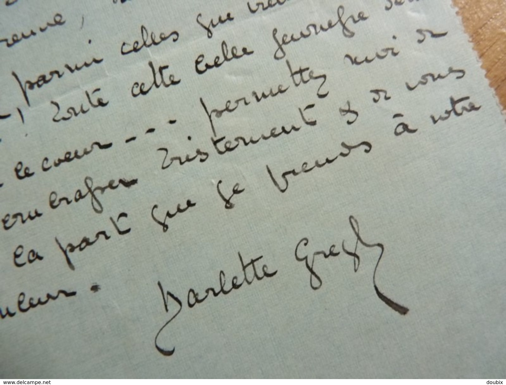 Harlette HAYEM GREGH (1881-1958) Epouse FERNAND Gregh. Thomery. Autographe à CATULLE MENDES - Autres & Non Classés