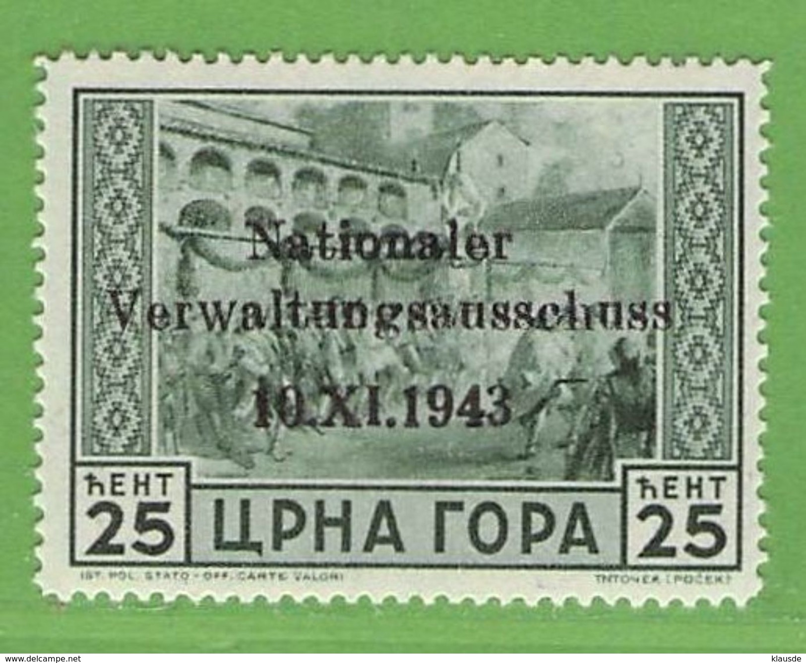 MiNr.10 Xx  Deutsches Reich Montenegro - Besetzungen 1938-45