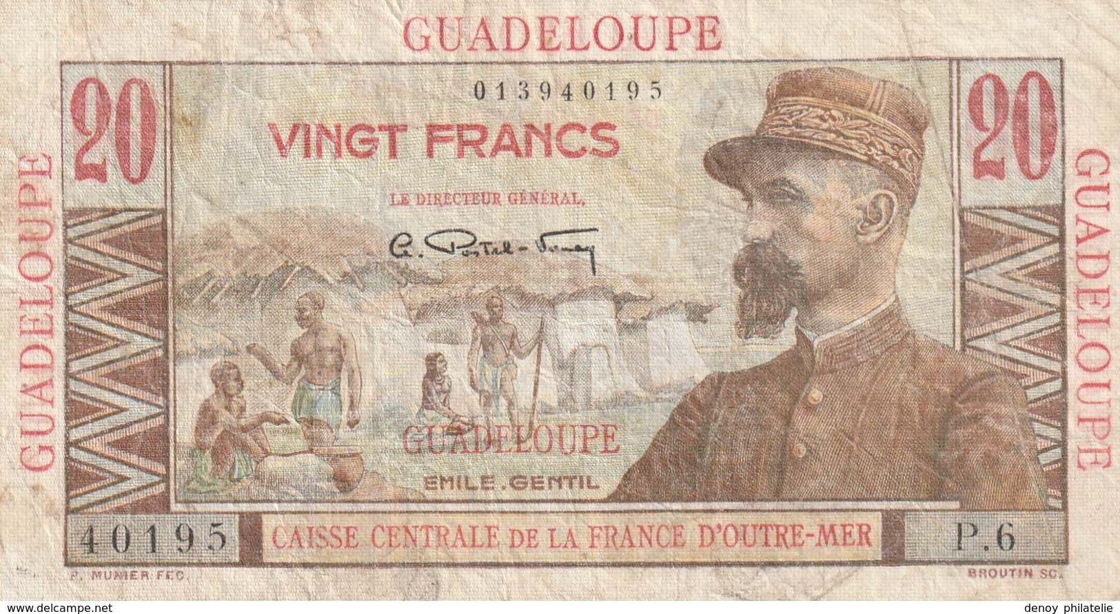 Billet De 20 Francs De Guadeloupe Emile Gentil En L'état Rare - Autres - Amérique