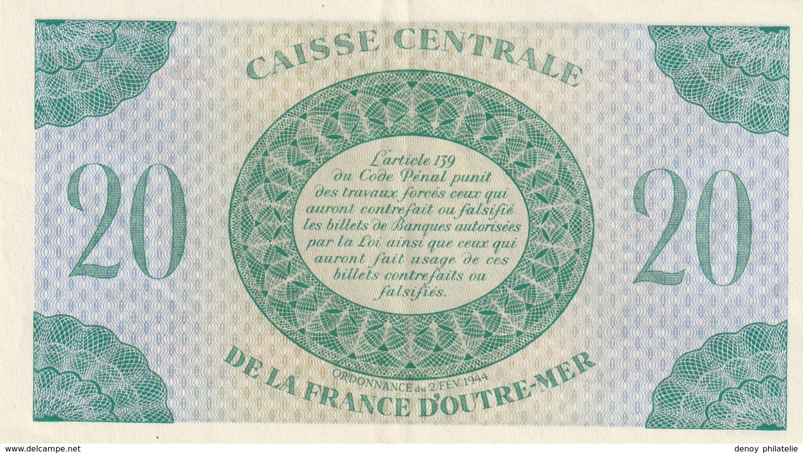 Billet De 20 Francs De Guadeloupe Caisse Centrale D'outre-mer , Juste Un Pli Central Ref K 125 - Other - America