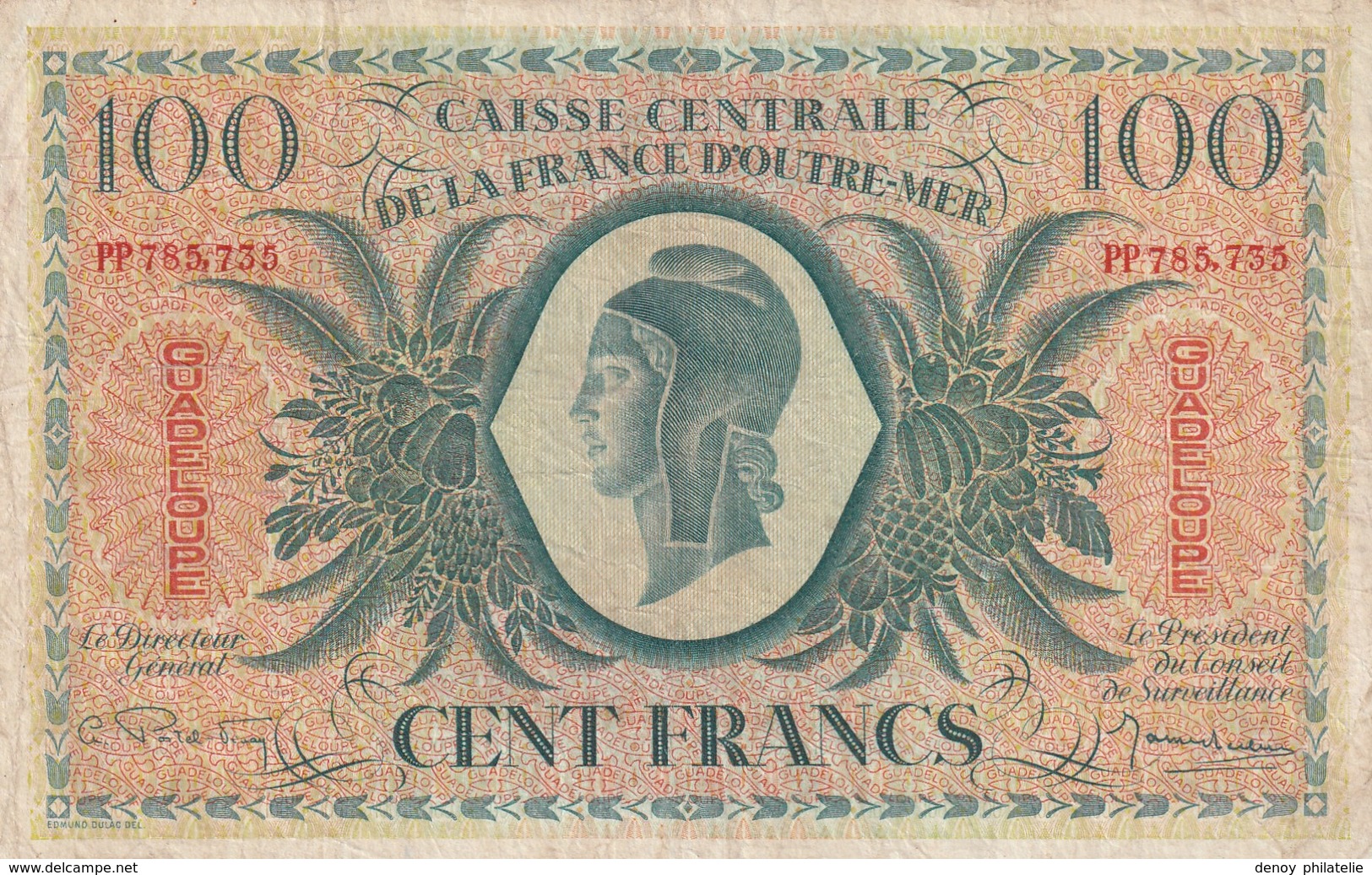 Billet De 100  Francs De Guadeloupe Caisse Centrale D'outre-mer , Ref K 126 - Autres - Amérique