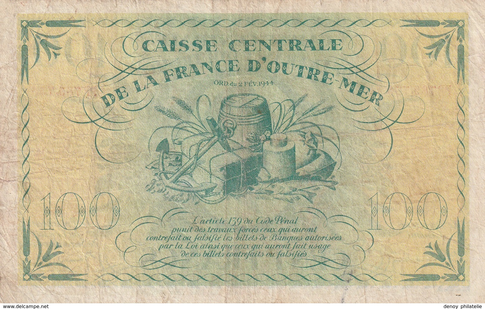 Billet De 100  Francs De Guadeloupe Caisse Centrale D'outre-mer , Ref K 126 - Autres - Amérique