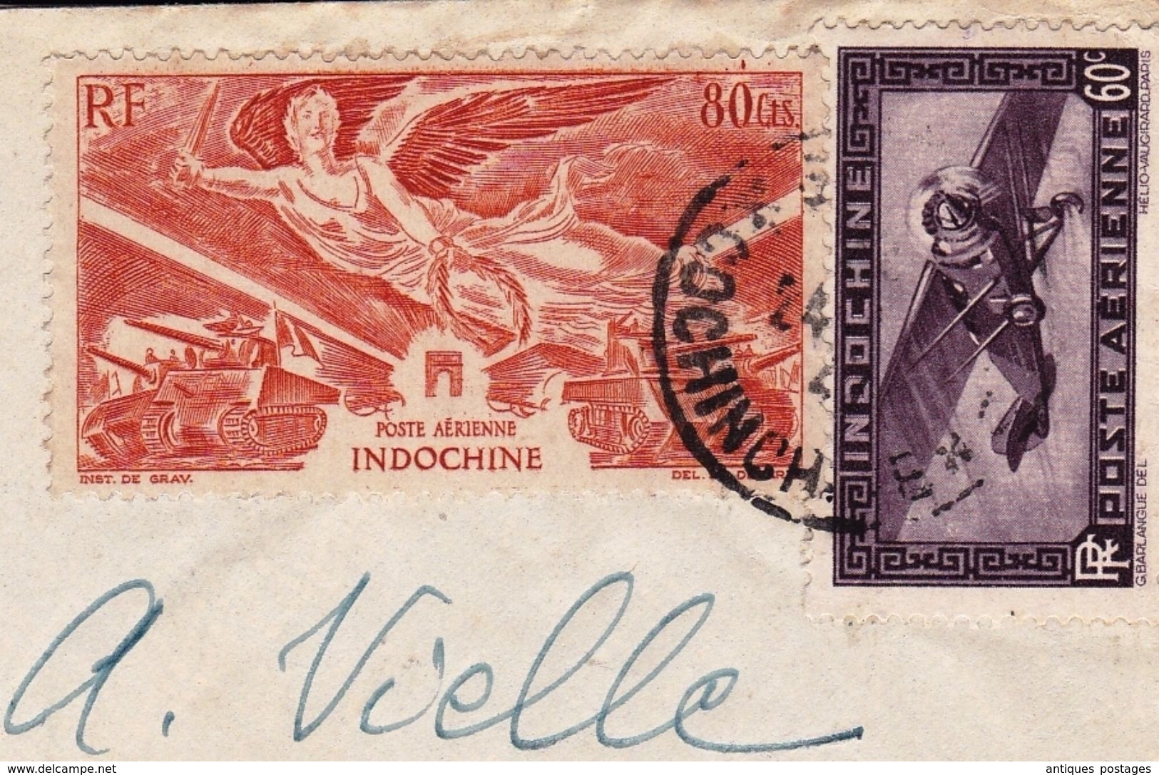 Lettre Indochine Saigon Établissements Reitmann Poulet Zeltner Poste Aérienne Hô-Chi-Minh-Ville Viêt Nam Cochinchine - Luftpost