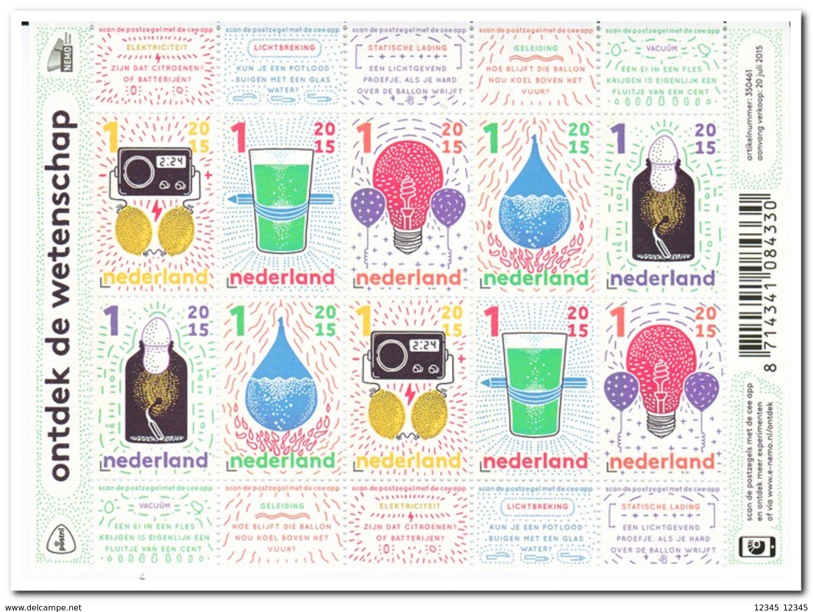 Nederland 2015, Postfris MNH, NVPH V3310-14, Discover Science - Nuevos