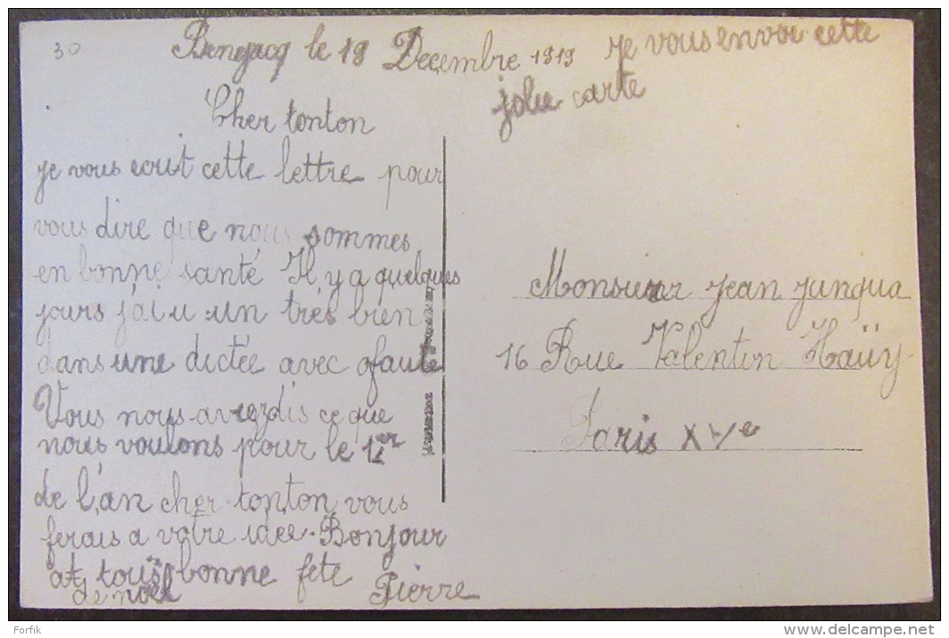 CPA Fantaisie - Couple Avec Enfant - Heureux Noël - DIX 1110/4 - Circulée Le 19 Décembre 1919 - Couples