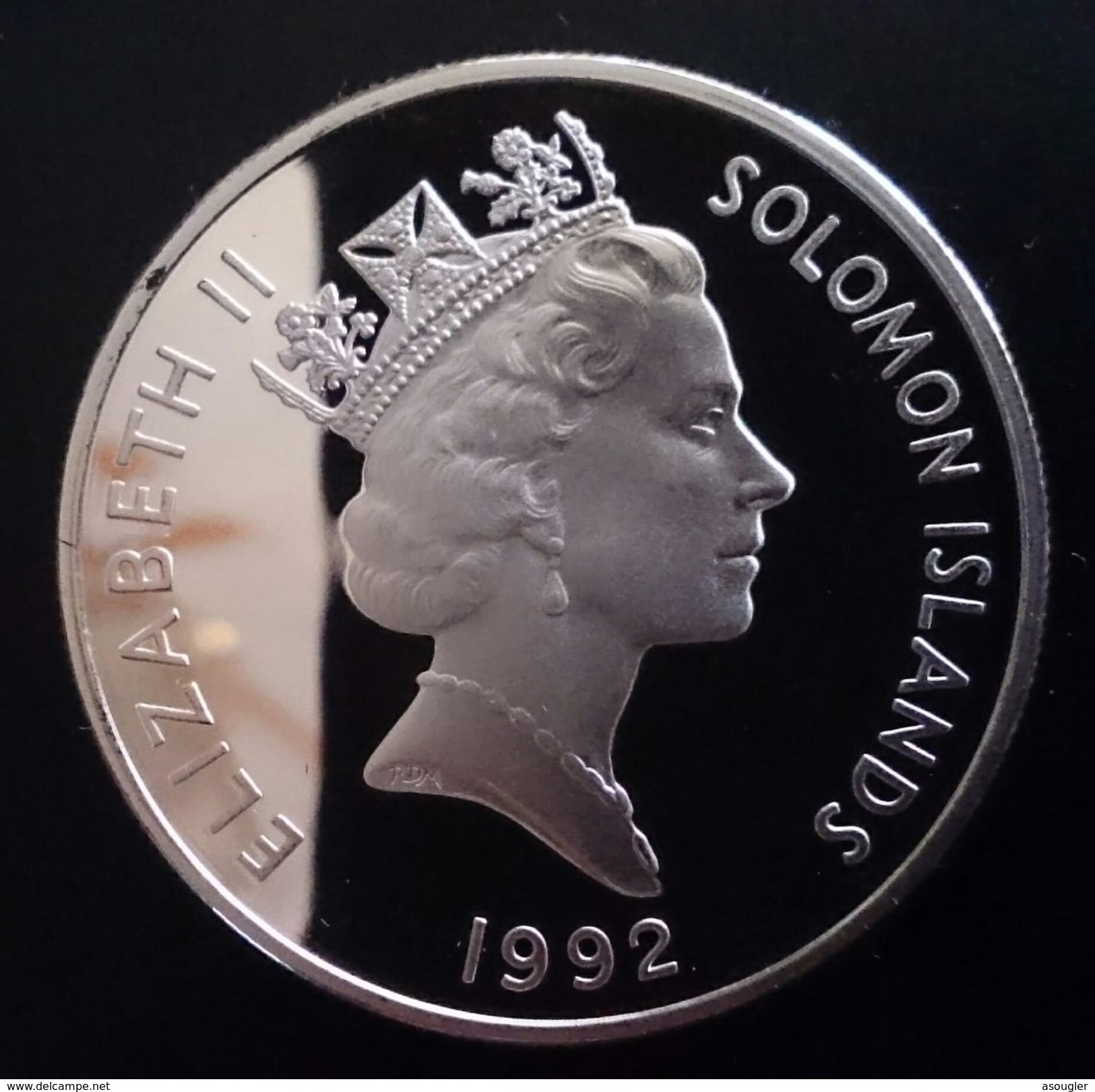 Solomon Islands 10 Dollars 1992 Sivler Proof "40th Anniversary - Queen Elizabeth'" Free Shipping Via Registered Air Mail - Salomon