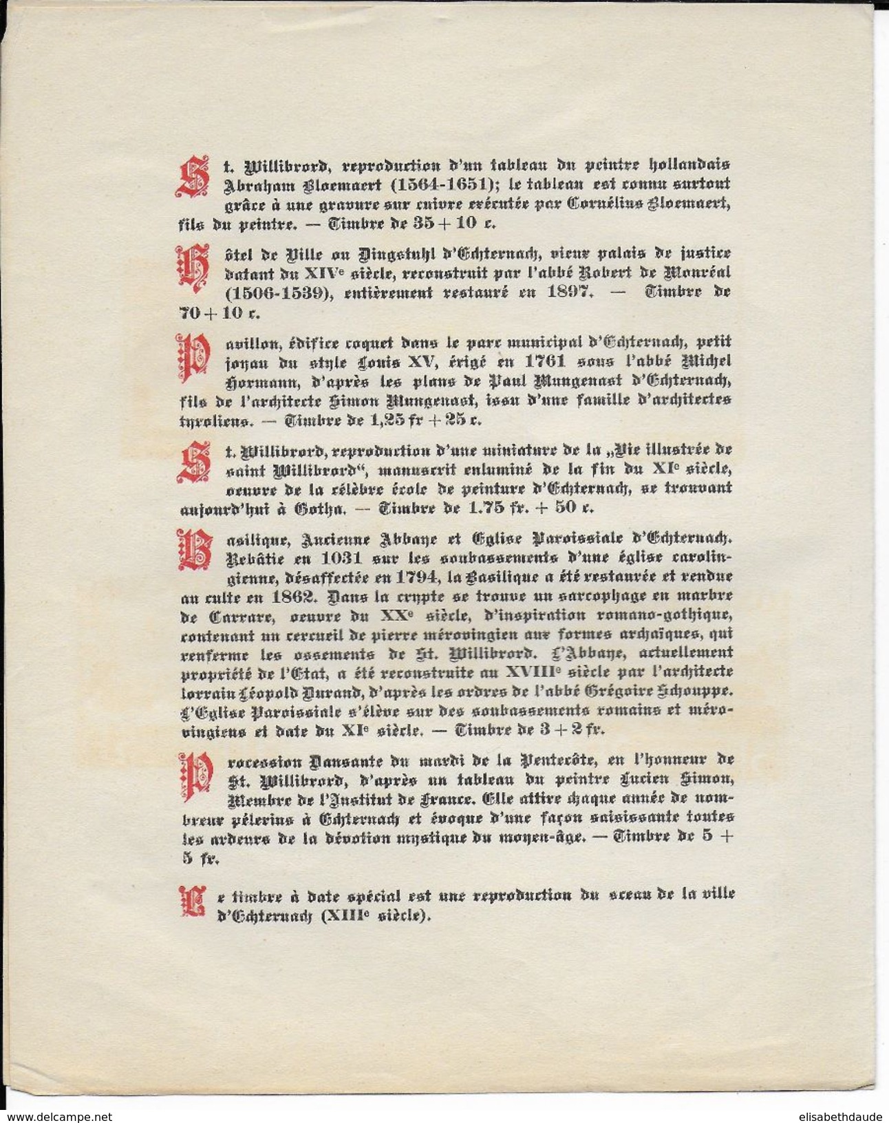 LUXEMBOURG - 1945 - YT N°367/371 Sur DOCUMENT EXPLICATIF (VOIR 2° SCAN) - Brieven En Documenten