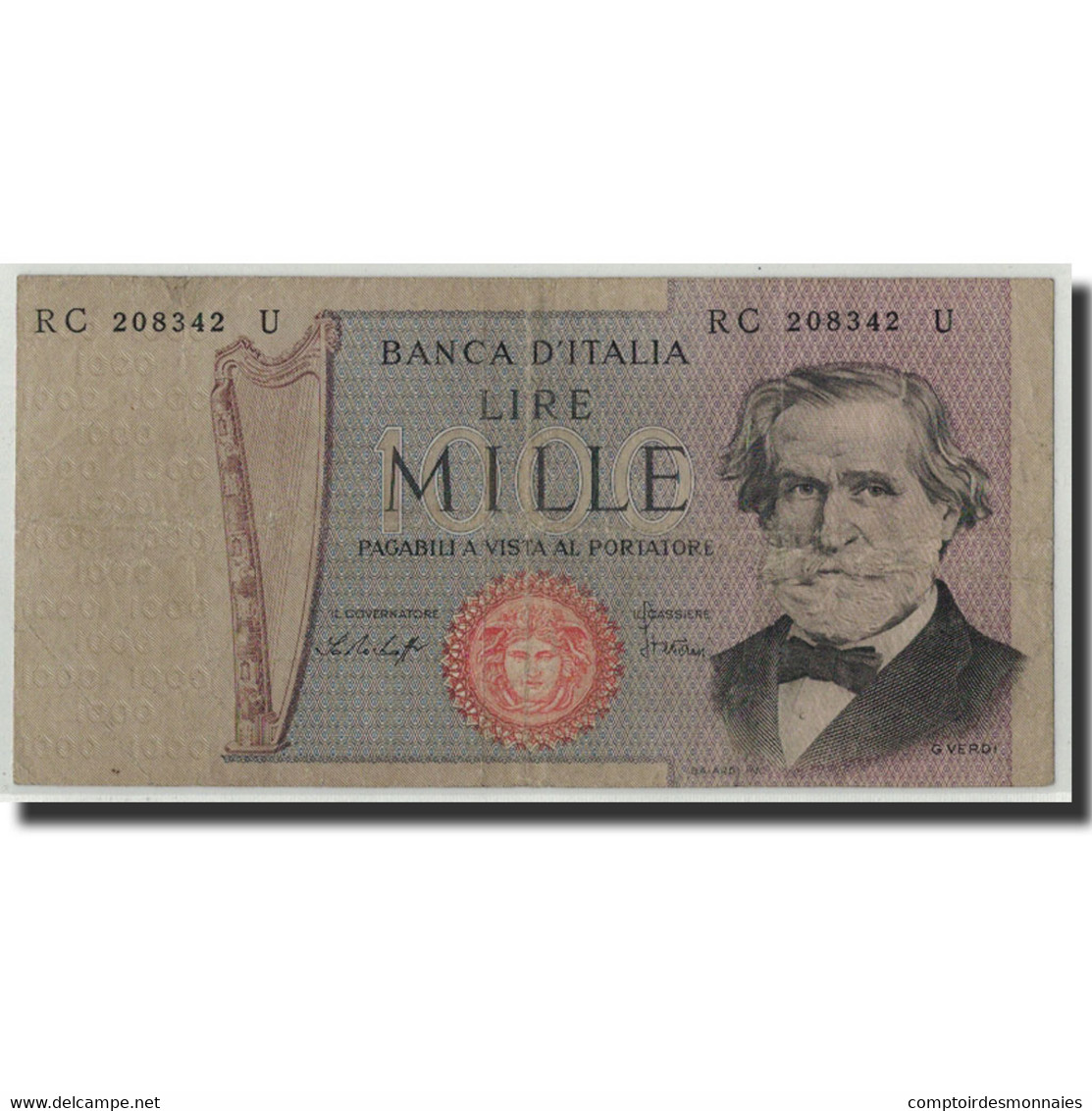 Billet, Italie, 1000 Lire, 1977, 1977-01-10, KM:101e, B+ - 1000 Lire