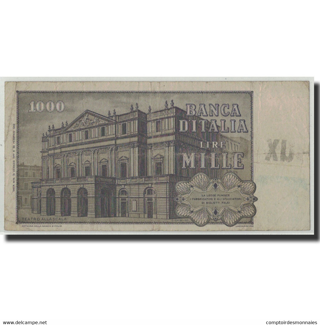 Billet, Italie, 1000 Lire, 1977, 1977-01-10, KM:101e, B+ - 1000 Lire
