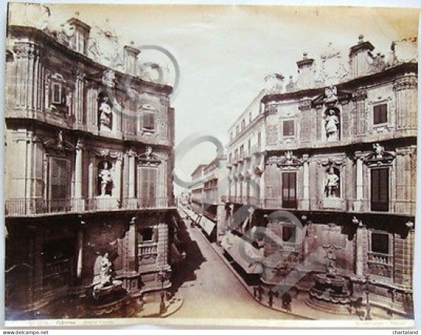 Foto Epoca Albumina Sommer Palermo Quattro Cantoni 1890 - Altri & Non Classificati