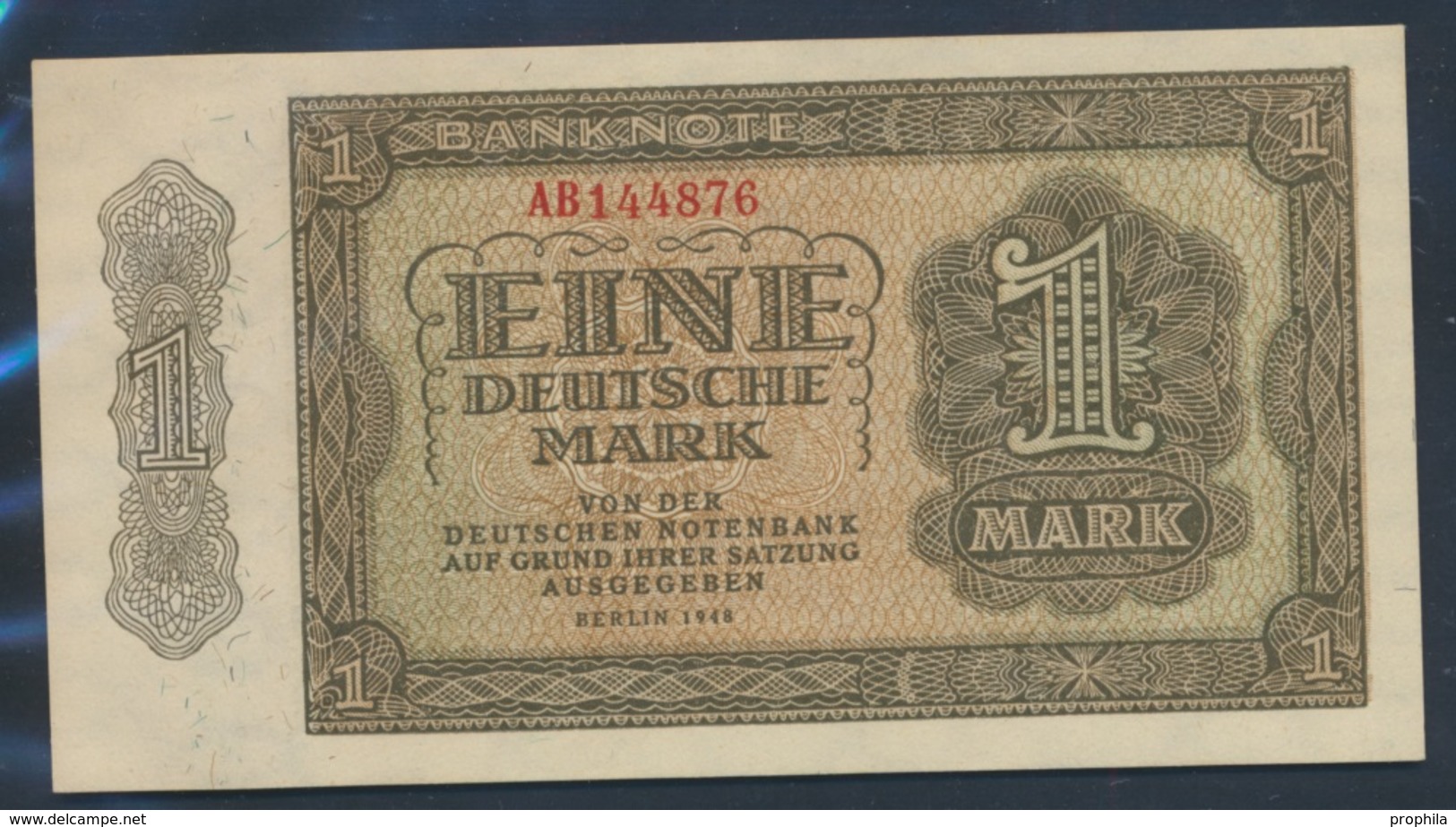 DDR Rosenbg: 340b, KN 6stellig, Davor Zwei Buchstaben Bankfrisch 1948 1 Deutsche Mark (9055472 - Autres & Non Classés