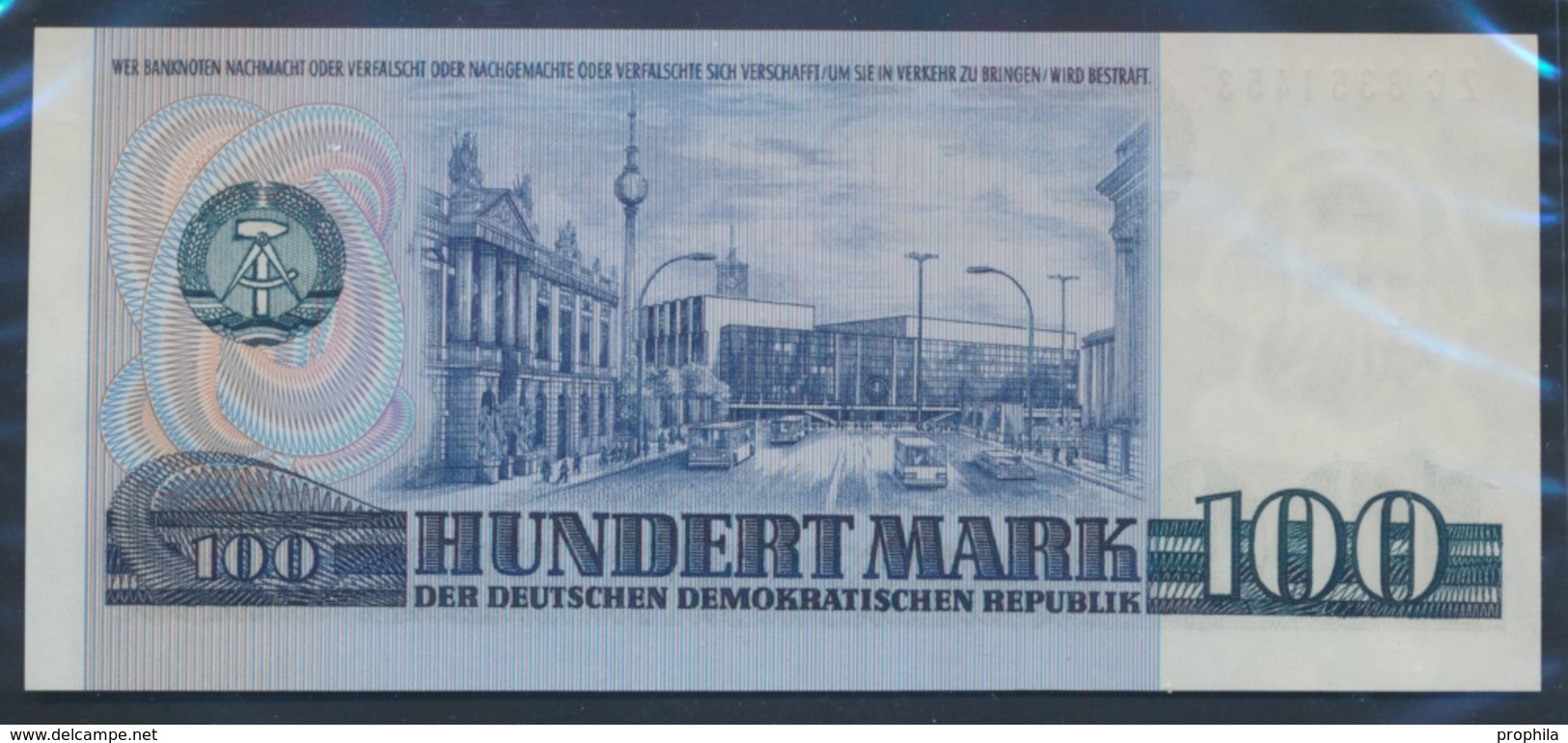 DDR Rosenbg: 363d, KN 7stellig, Computersatz, Austauschnote Bankfrisch 1975 100 Mark (9055458 - Andere & Zonder Classificatie