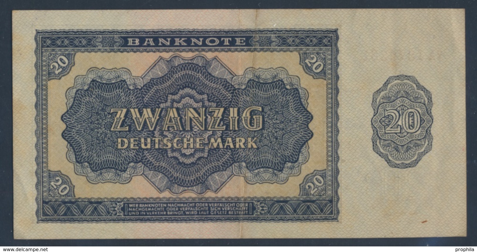 DDR Rosenbg: 351b KN 7stellig, Austauschnote, Serien: YA, YB, ZA Gebraucht (III) 1955 20 Deutsche Mark (9055421 - Other & Unclassified