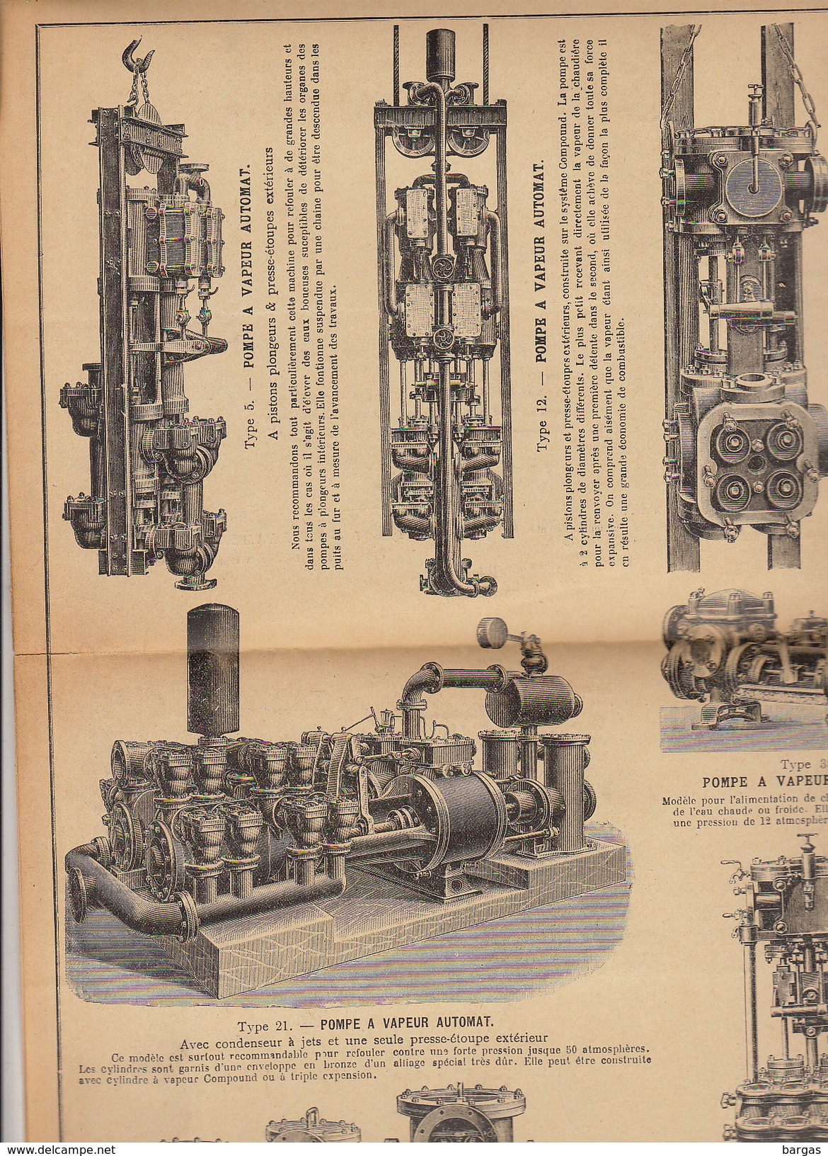 Catalogue Pompe à Vapeur Gausset à Jumet 1899 - 1800 – 1899