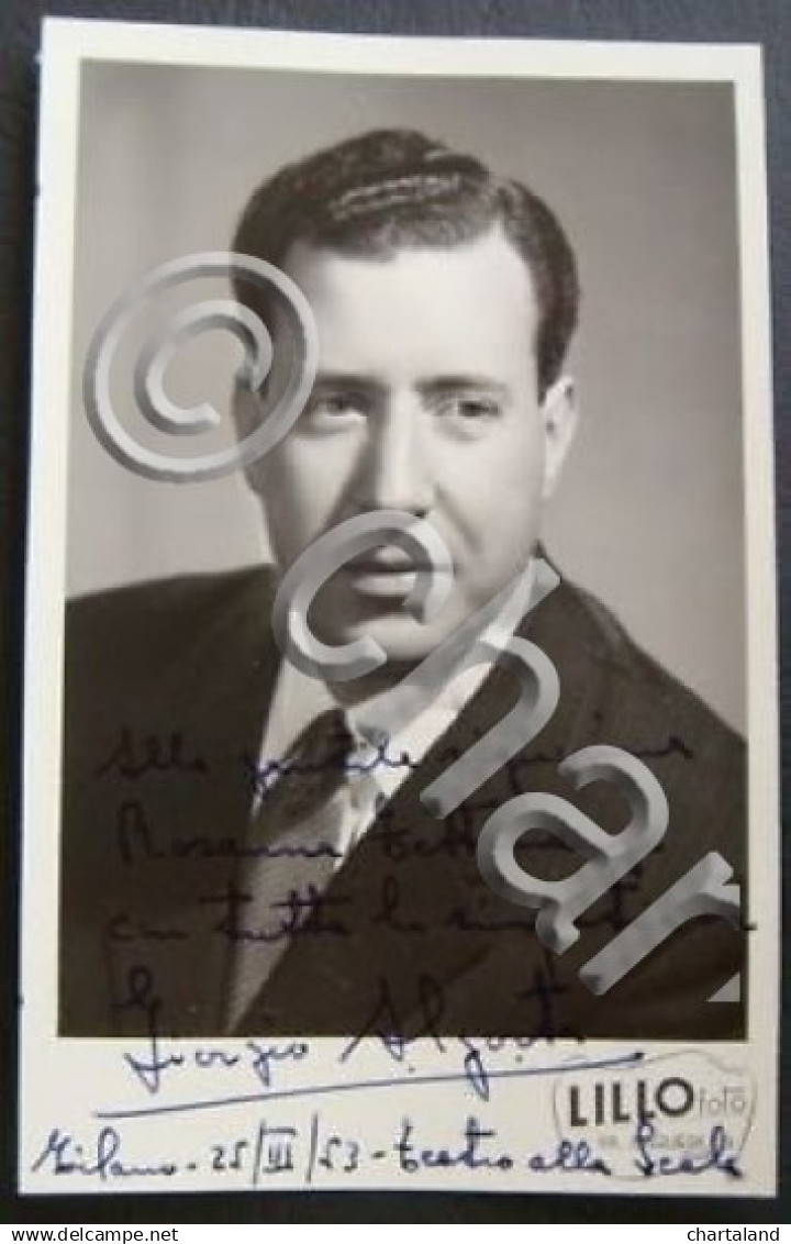 Fotografia Autografo Giorgio Algorti Teatro Scala 1953 - Altri & Non Classificati