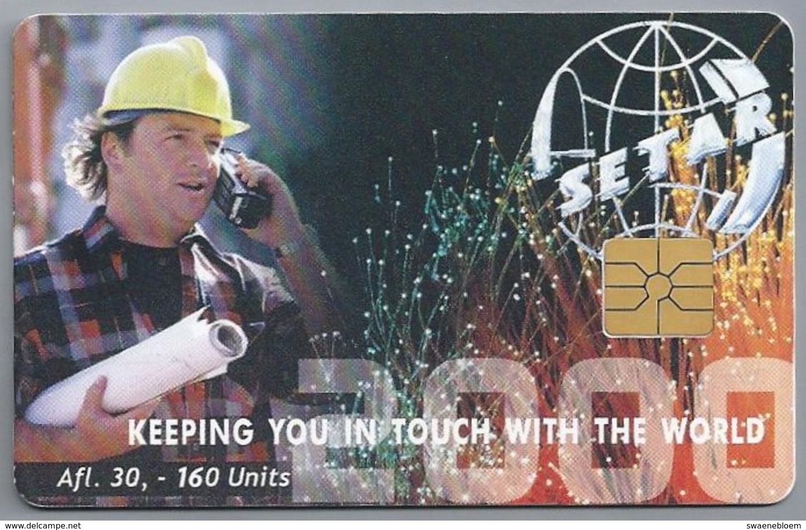 PHONE CARD. SETAR. NOKIA. CONNECTING PEOPLE. 2000. Keeping You In Touch With The World. 160 Units. 2 SCANS - Antillas (Nerlandesas)