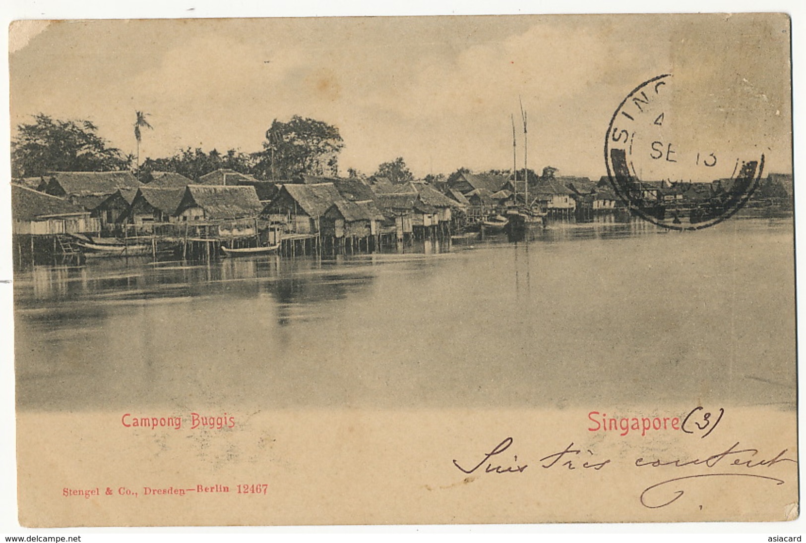 Singapore   Campong Buggis Edit Stengel Dresden Berlin 12467 Stamp Removed - Singapur