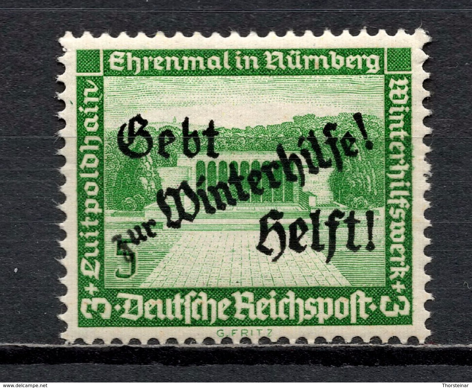 1936 Deutsches Reich WHW Bauten Overprint Mi 636 Postfrisch - Neufs