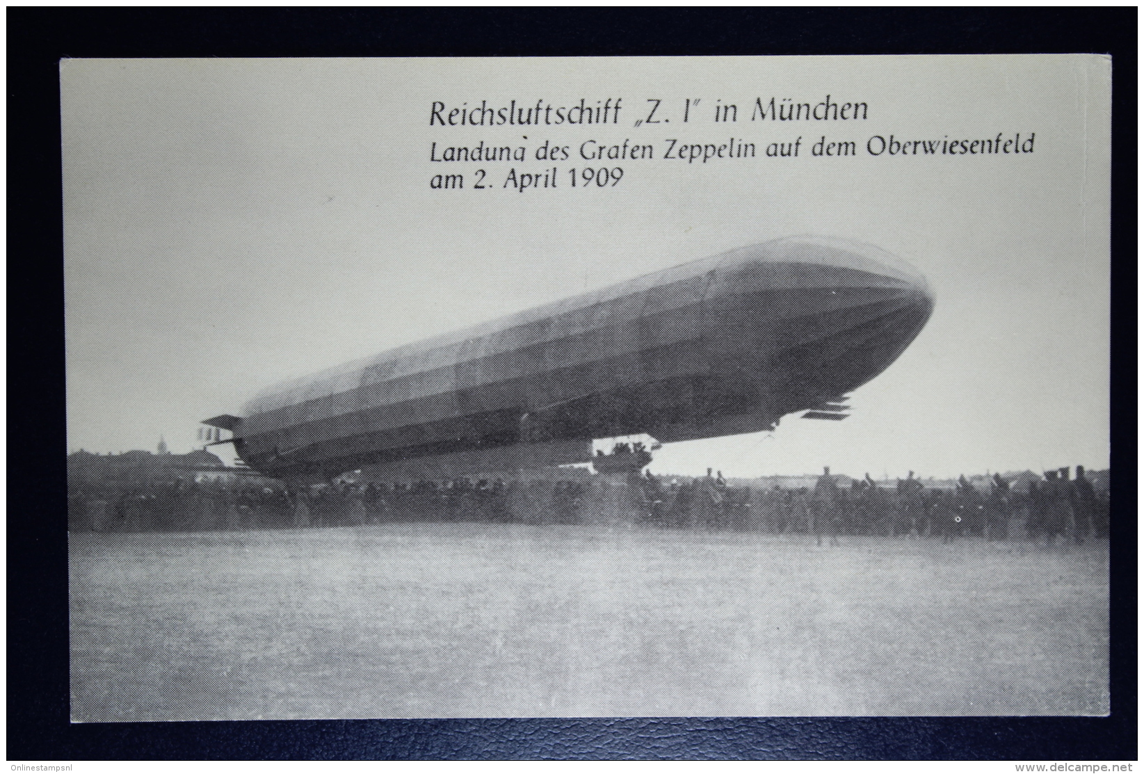 Deutsches Reich Zepplin Postkarte  Reichsluftschiff Z. 1 In München 1909 - Luft- Und Zeppelinpost