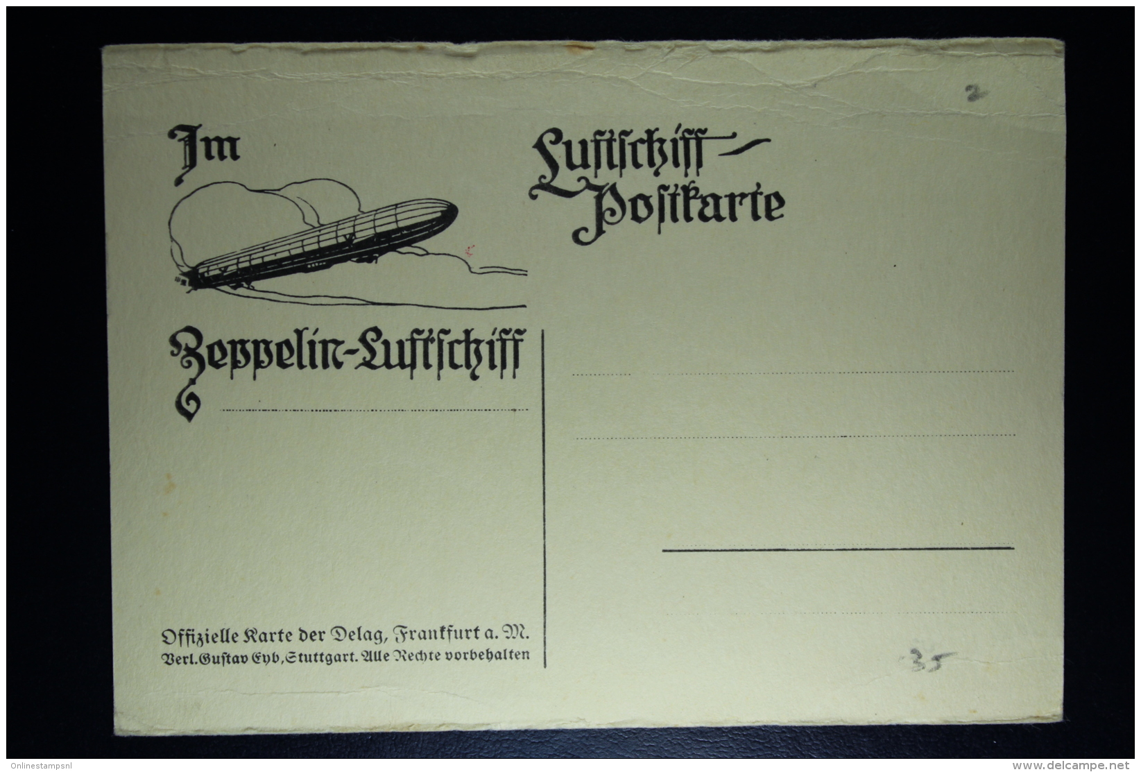 Deutsches Reich Zepplin Postkarte  Luftschiff Postkarte - Poste Aérienne & Zeppelin