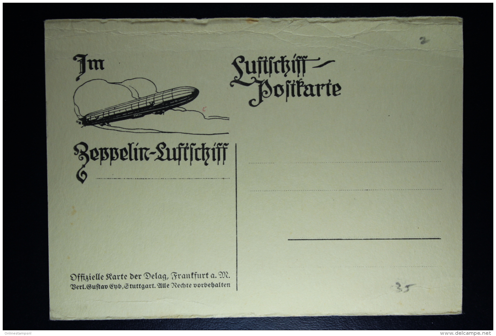 Deutsches Reich Zepplin Postkarte  Luftschiff Postkarte - Luft- Und Zeppelinpost