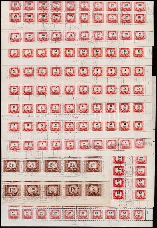 O 1958 Vörös-fekete Portó Teljes ívsor 2x 100-as ívekben XIII- Vízjellel + Anélkül  (63.000) - Altri & Non Classificati
