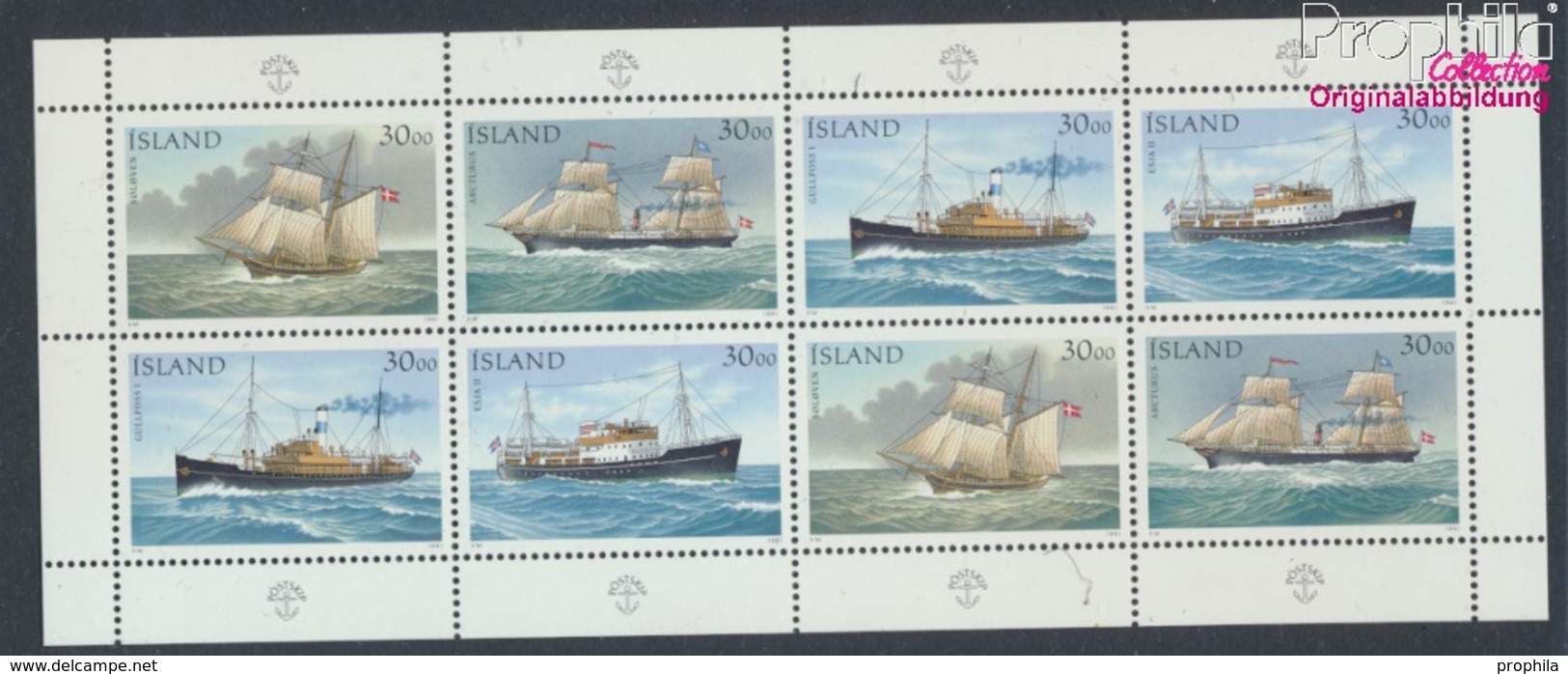 Island 753-756 Kleinbogen (kompl.Ausg.) Postfrisch 1991 Postschiffe (8776919 - Neufs