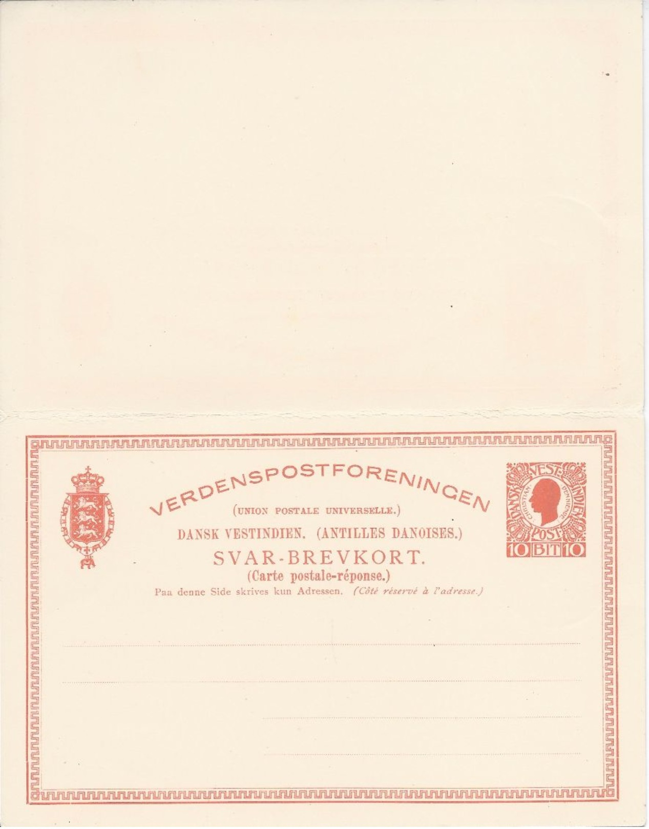 Danish West Indies, 1906 Postal Reply Card, Facit #BKd 10b, Sent To Switzerland, V.F. - Dänisch-Westindien