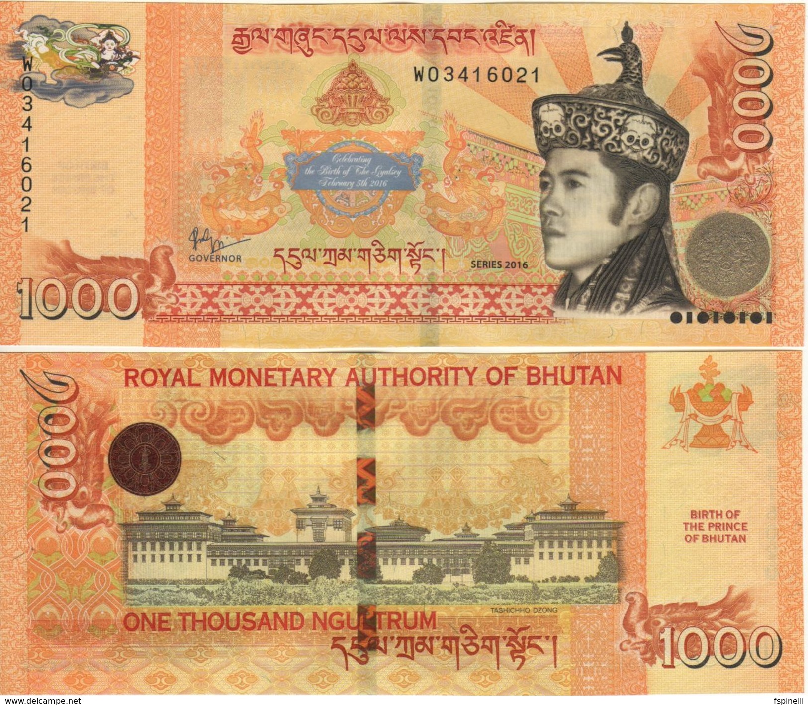 BHUTAN  New 1000 Ngultrum  Commemorative Isuue 2016   Pnew    UNC - Bhoutan