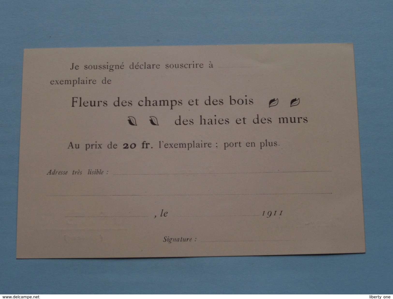 Bulletin De Commande Monsieur HENRY CORREVON Floraire Chêne-Bourg Genève - Anno 1911 ( Voir Photo ) ! - Genève