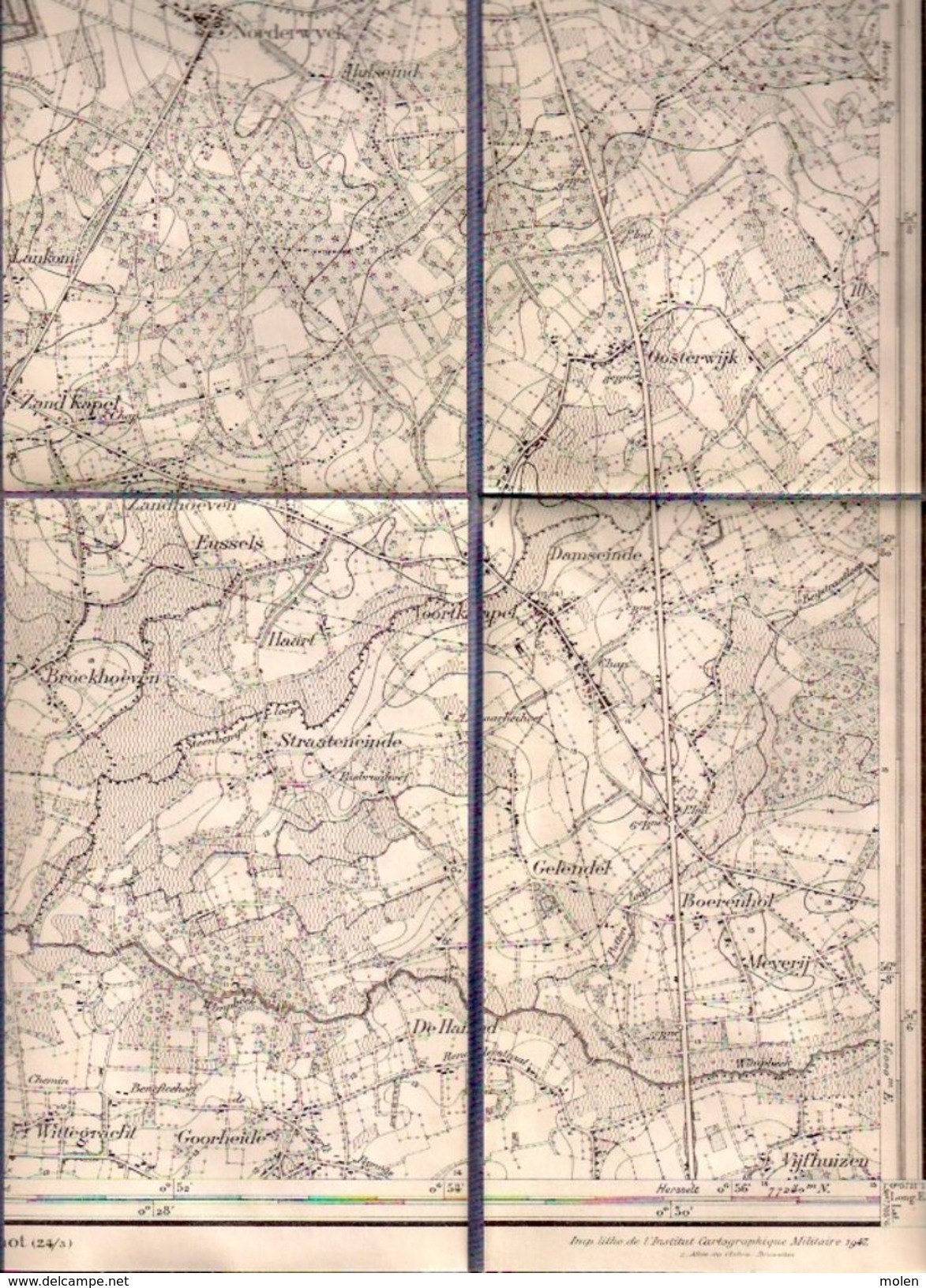 STAFKAART 16/7 Situatie 1863 HERENTALS WIEKEVORST OLEN ZANDKAPEL MORKHOVEN VOORTKAPEL NOORDERWIJK OOSTERWIJK S894 - Herentals