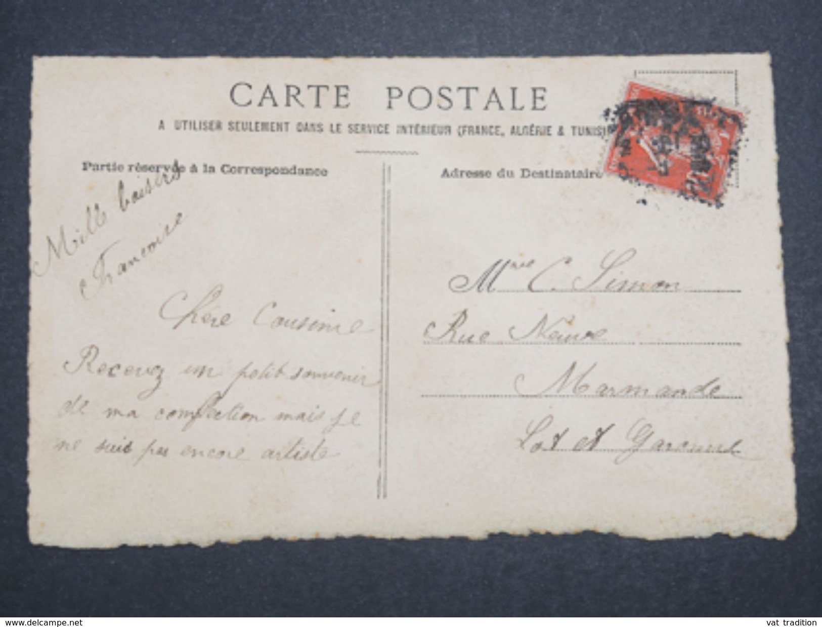 CARTE POSTALE - Découpage De Semeuse Représentant Un Trèfle à 4 Feuille -  L 10079 - Timbres (représentations)