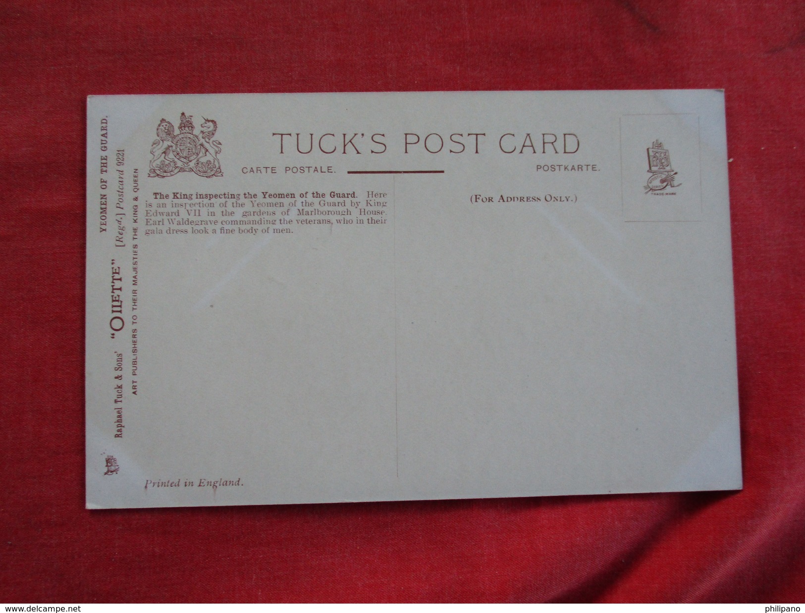 Tuck Series   The King Inspecting The Yeoman Of The Guard   Ref 2742 - Other & Unclassified