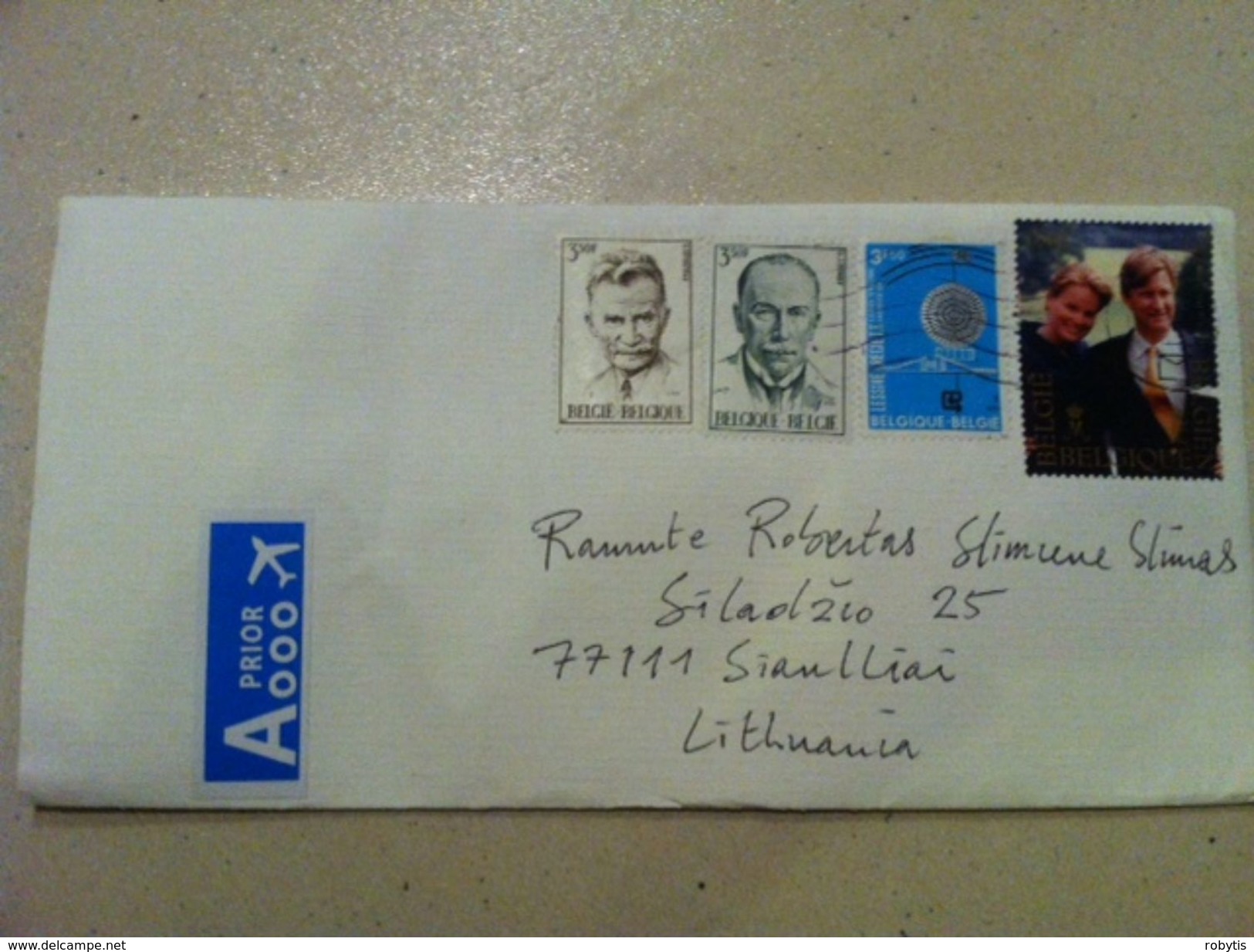 Cover Sent From Belgium To Lithuania 2017 - Covers & Documents