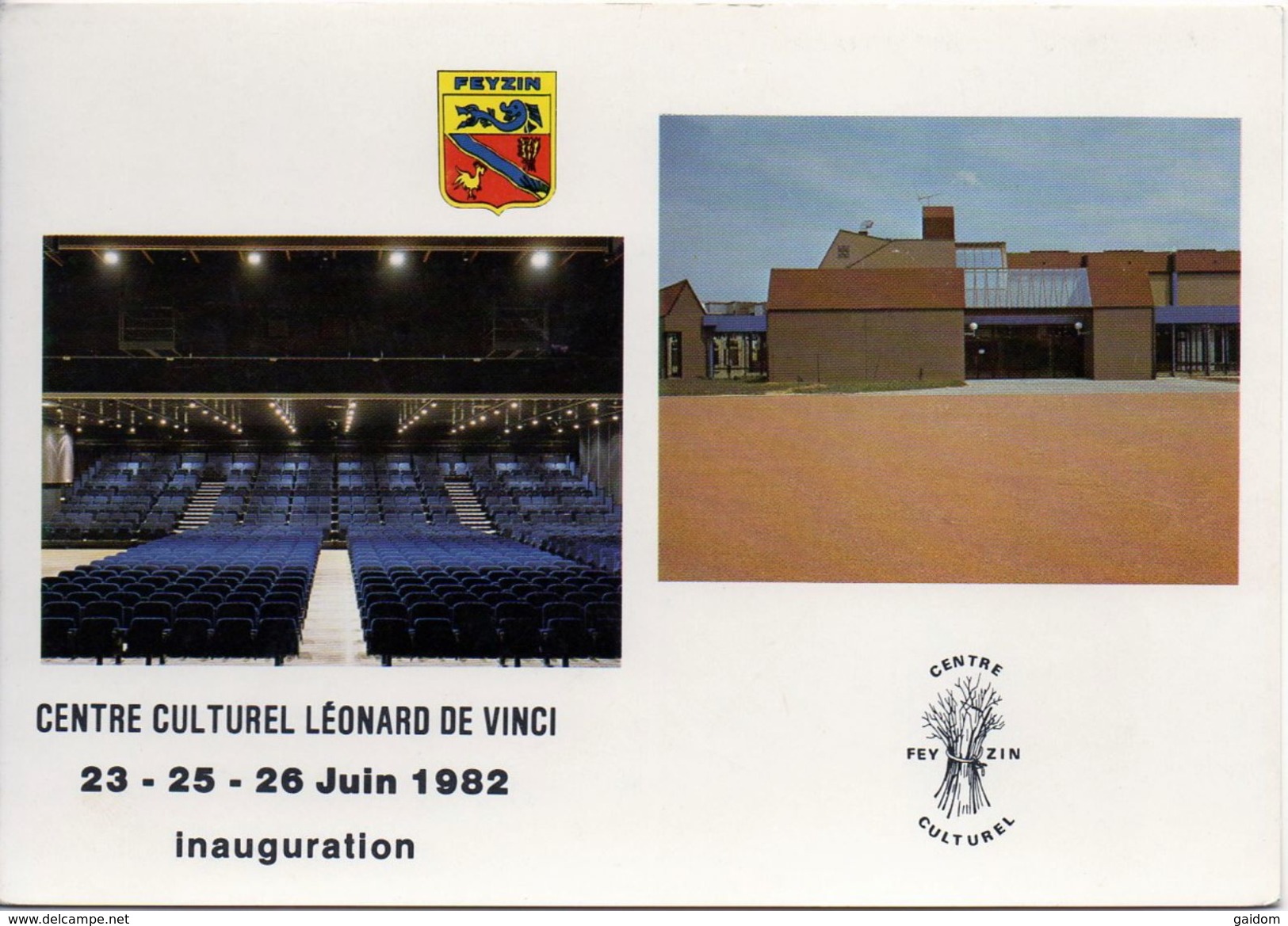 Inauguration CENTRE CULTUREL LEONARD DE VINCY 23-25-26 Juin 1982 - CERCLE PHILATELIQUE (premier Jour) - Feyzin