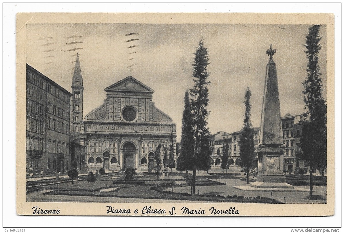 FIRENZE PIAZZA E CHIESA DI S.MARIA NOVELLA  VIAGGIATA  FP - Firenze