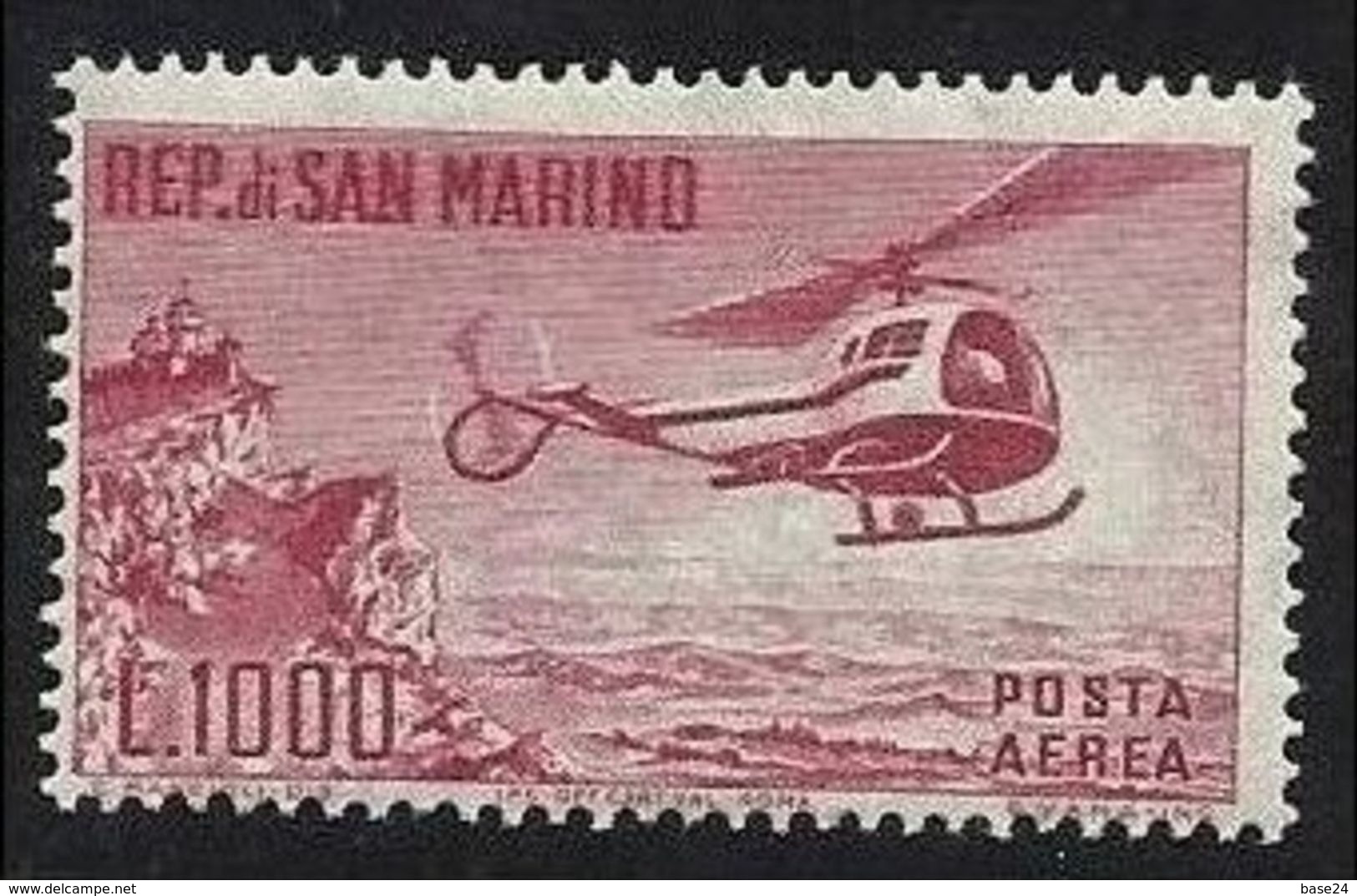 1961 San Marino Saint Marin  ELICOTTERO  HELICOPTER 1000L Aereo MNH** - Elicotteri