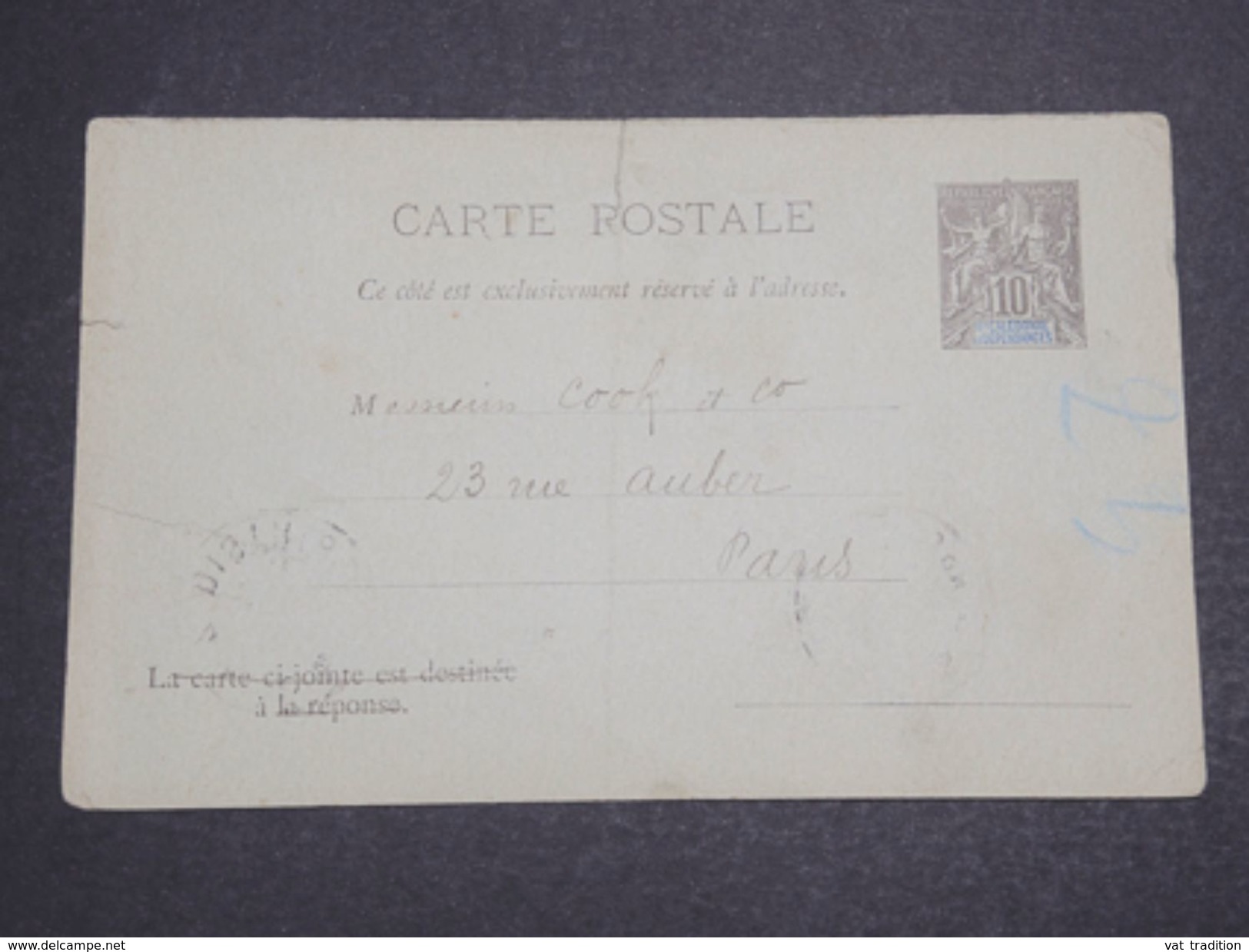 NOUVELLE CALÉDONIE - Entier Postal Pour Paris En 1913 - L 10139 - Postwaardestukken