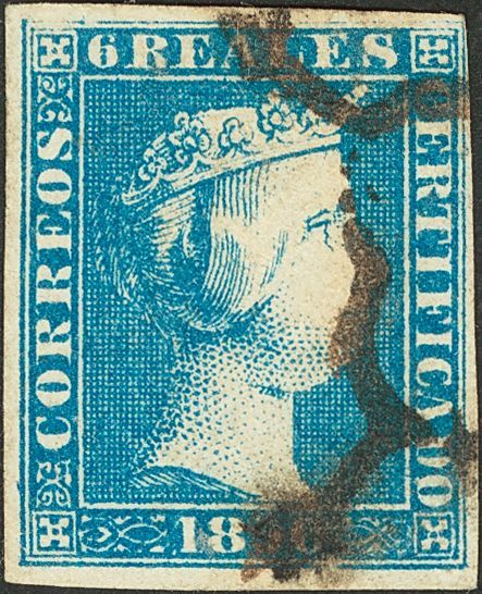 1 º 4 6 Reales Azul. Color Muy Intenso. MAGNIFICO. Cert. CEM. (Edifil 2018: 1140€) - Other & Unclassified