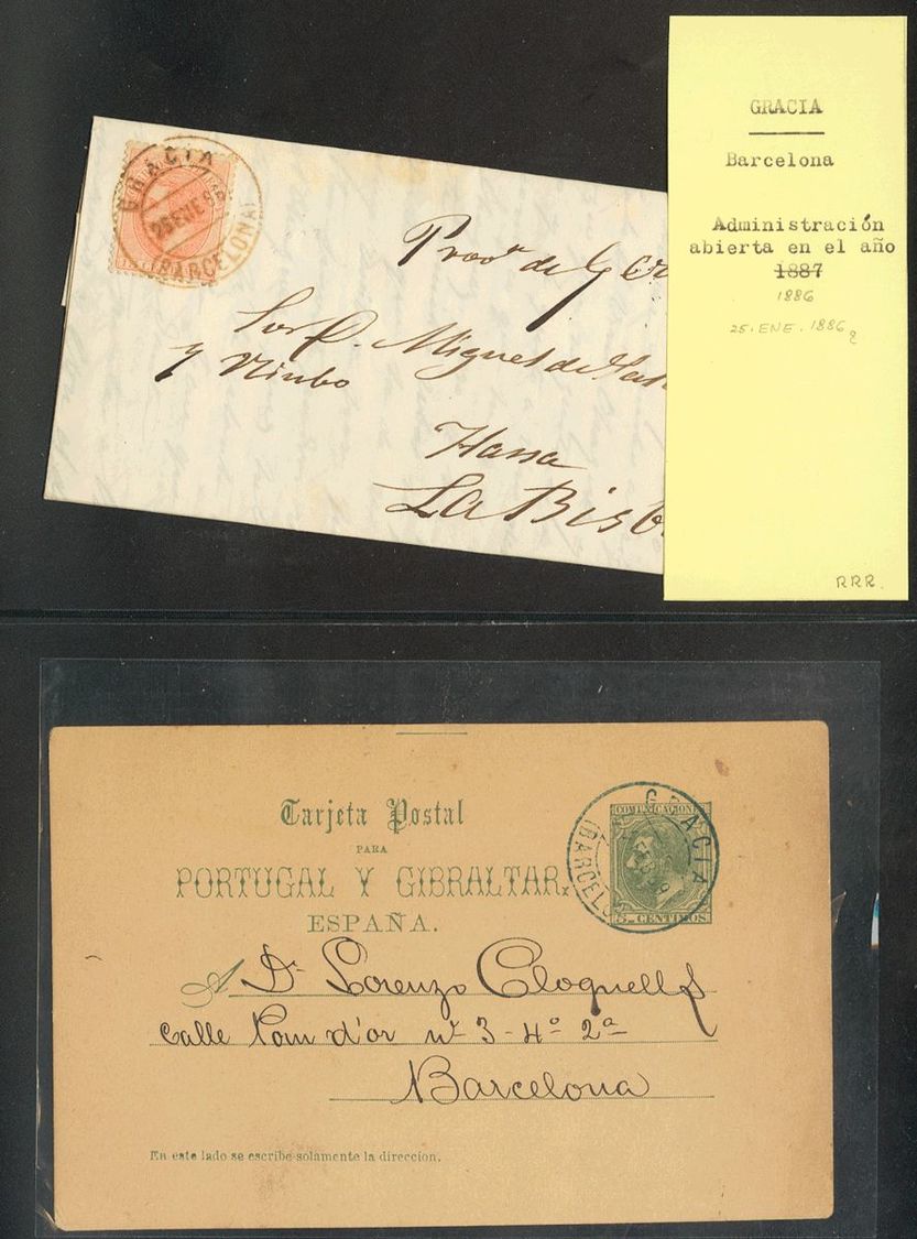 1 SOBRE (1886ca). Tres Cartas Circuladas Entre 1886 Y 1889, Con Origen En GRACIA Y Muy Representativas De La Historia Po - Other & Unclassified