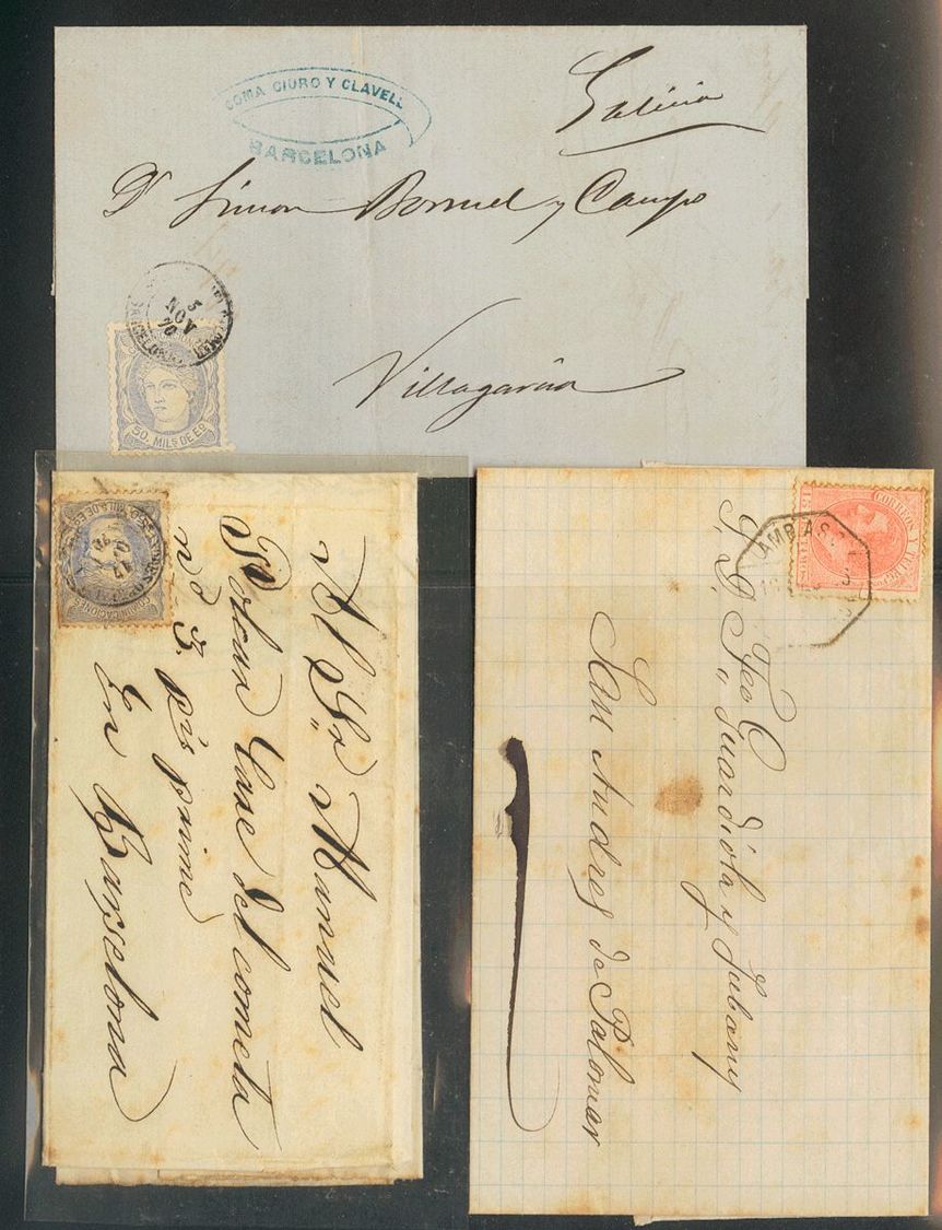 1 SOBRE (1867ca). Conjunto De Seis Cartas Circuladas Entre 1867 Y 1886, Con Origen En SAN ANDRES DEL PALOMAR Y Muy Repre - Other & Unclassified