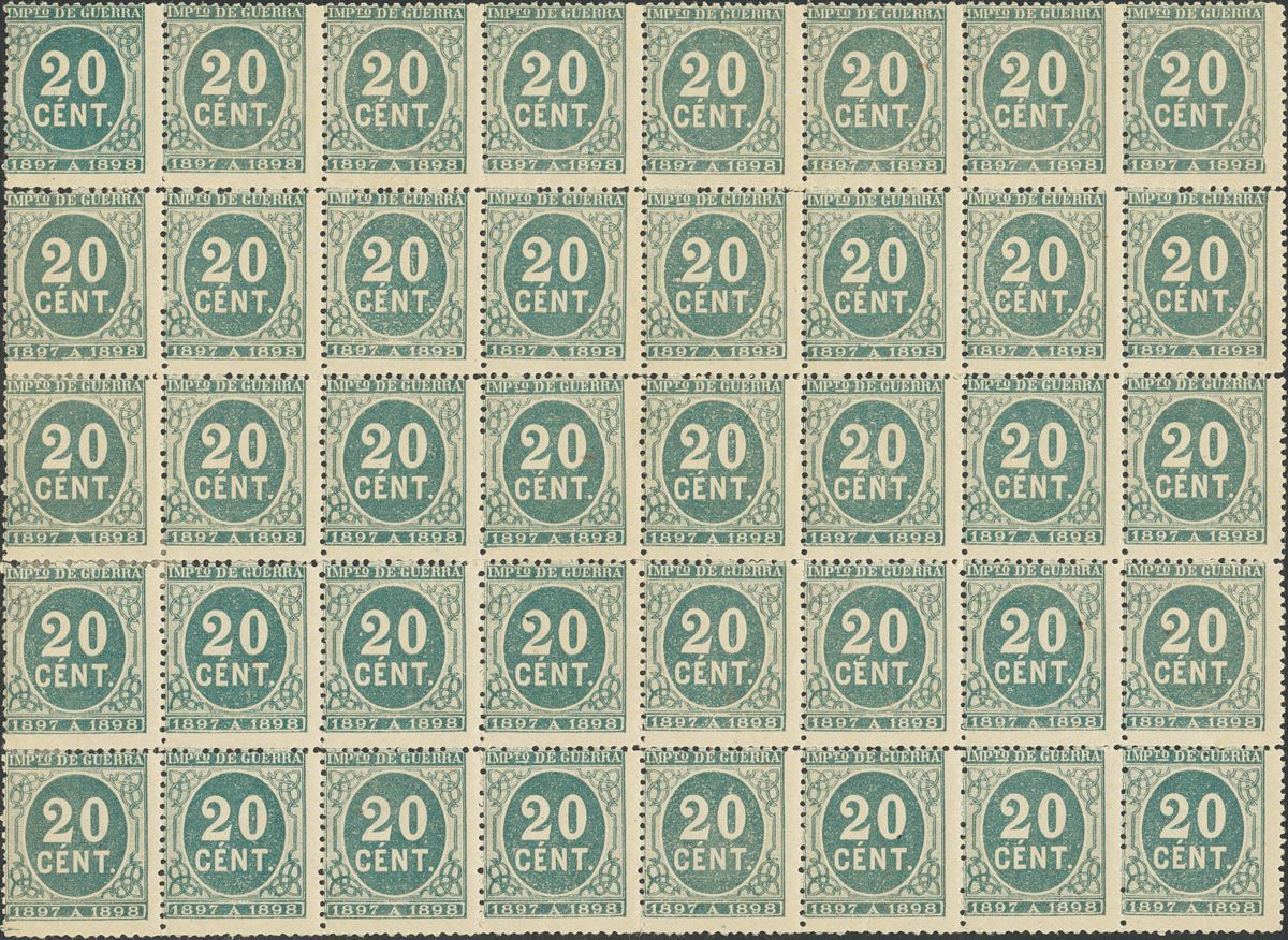 1 **/* 235(40) 20 Cts Verde, Bloque De Cuarenta Sellos. BONITO Y MUY RAROS LOS BLOQUES DE ESTE TAMAÑO. (Edifil 2018: ++5 - Other & Unclassified