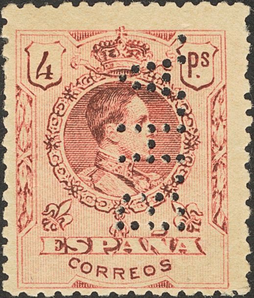 1 * 279ec 4 Pts Carmín. ERROR DE COLOR Y PERFORADO B.H.A. MAGNIFICO Y MUY RARO, SOLO EXISTEN CIEN SELLOS. Cert. CEM. (Ed - Other & Unclassified