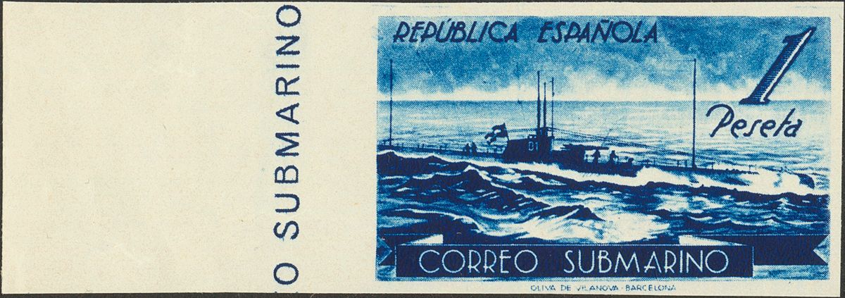 1 (*) 775ccgs 1 Pts Azul Oscuro, Borde De Hoja Con Leyenda. CAMBIO DE COLOR Y SIN DENTAR. MAGNIFICO. (Edifil 2015: 198€) - Other & Unclassified